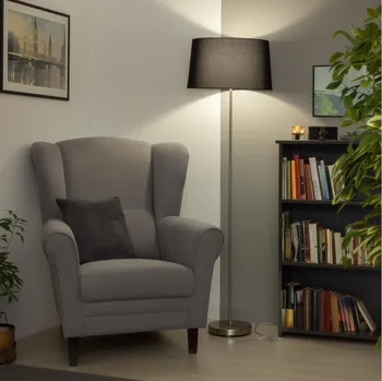 Lampička Brilagi - LED Stojací lampa CERIA 1xE27/40W/230V pr. 45 cm černá/matný chrom