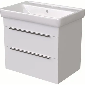 Koupelnový nábytek JA|SÉRIE BENU SZZ2 70 spodní skříňka 2-zásuvková BÍLÁ lesk/BÍLÁ lesk včetně umyvadla Q 70 T05 807399 807399