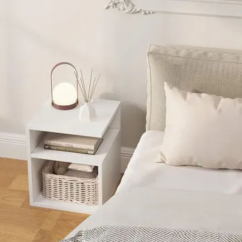 Noční stolek Noční stolek s otevřenými přihrádkami, noční stolek do ložnice