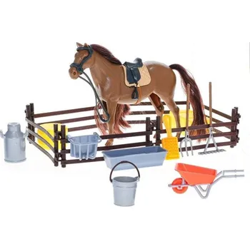 Figurka Mikrotrading Mikrotrading Kůň 18 cm stojící s doplňky v krabičce