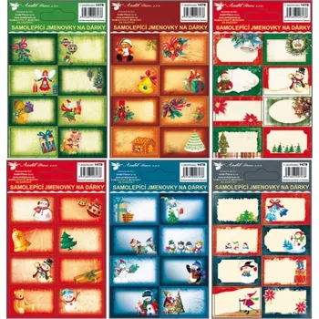 samolepka Anděl Přerov s.r.o. Samolepicí jmenovky na dárky s ražbou 8 ks 13 x 8,5 cm, 8 ks