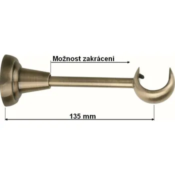 Příslušenství pro garnýž Konzole jednořadá pro tyč 25mm mosaz