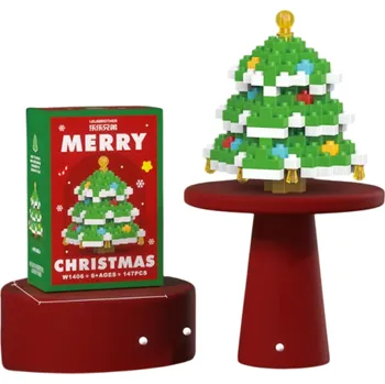 ostatní stavebnice Vánoční stavebnice Stromek 5,8 x 4,5 x 5,9 cm 147 ks Mikro kostky Plastový model Mini stavebnice Vánoční dekorace