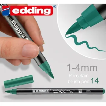 Vypalovací barva na PORCELÁN Fix (popisovač). Šířka 1-4mm odstín č.14 Tm. Zelená