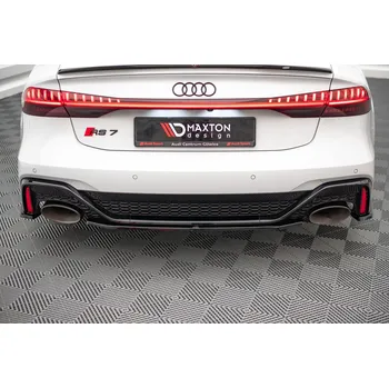 Autodíl Maxton Design středový spoiler zadního nárazníku pro Audi RS7 C8, černý lesklý plast ABS