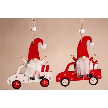 Vánoční dekorace Fousáč na autě mix 9cm X546M