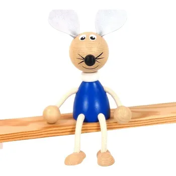 Figurka KROKIDO Myška modrá - ručně malovaná dřevěná figurka