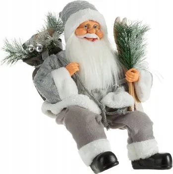 Vánoční ozdoba SVATÝ Mikuláš FIGURKA SVATÉHO MIKULÁŠE 27x16x40 CM STŘÍBRNÝ