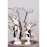 Velikonoční dekorace králík v kabátku držící vajíčko - 6*6*15 cm 217593066