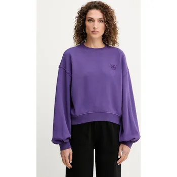 Dámská mikina Bavlněná mikina Pinko dámská, fialová barva, hladká, 105510 A2RB 105510.A2RB 49X, vel. M