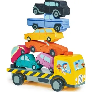Dřevěná hračka Tender Leaf Dřevěná stohovací auta Stacking Cars