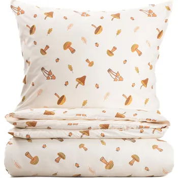 Povlečení Podzimní Povlečení SHROOM z mikrovlákna s motivem hub 220x200cm HOMLA