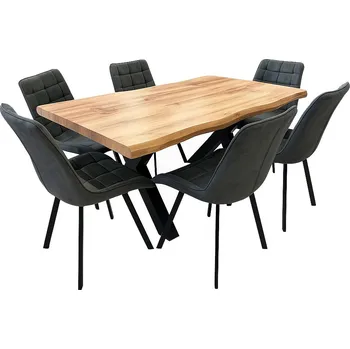 Jídelní set Vikio Jídelní set pro 6 osob 160x90 cm dub-šedá VJS116-61S ZA AKČNÍ CENU