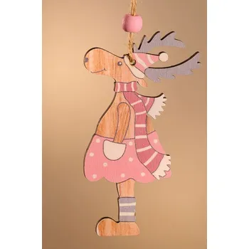 Vánoční dekorace Dřevěný sob X376