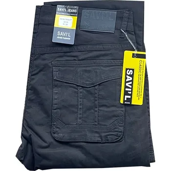 Pánské kalhoty SAVIL JEANS kalhoty pánské TA46-6 kapsáče nadměrná velikost černá 40