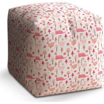 Taburet SABLIO Taburet Cute Růžoví dinosauři 40x40x40 cm