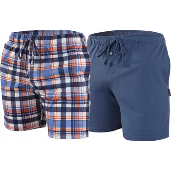 Pánské pyžamo Sesto Senso Pánské krátké bavlněné pyžamové kalhoty 2 kusy vel M