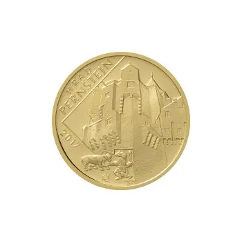 Zlatá investiční mince Hrad Pernštejn 5000 Kč bk