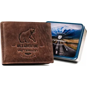 Peněženka Peterson pánská peněženka z přírodní kůže hnědá - muž