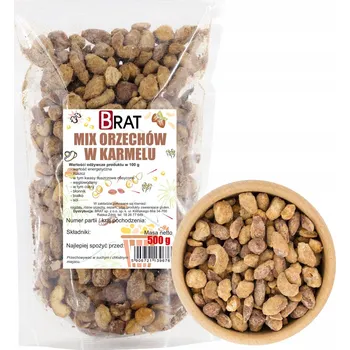 KARAMELIZOVANÁ SMĚS OŘECHŮ 500g Pražené ořechy v karamelu