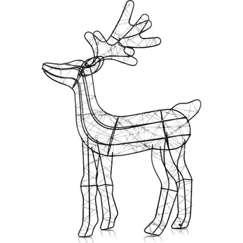 Vánoční dekorace Svítící černý sob 120 LED 45 cm