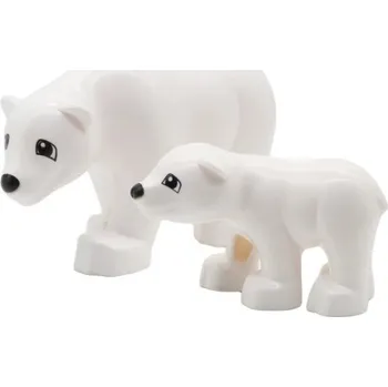 ostatní stavebnice Sada 2 ks plastových stavebnicových medvědů pro děti Figurky zvířat vzdělávací hračka na skládání bílá