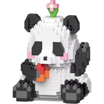 ostatní stavebnice Kreativní stavebnice panda 7,8 x 6,8 x 8,8 cm 469 ks MINI zvířecí model DIY sada pro děti Rozkošná dekorace Roztomilá panda 6+