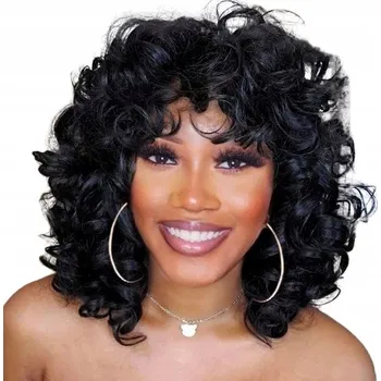 Karnevalová paruka Korbi paruka polodlouhé vlasy černá