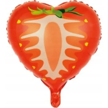Balónek Foliový balónek ve tvaru srdce s motivem Jahody - dekorace na narozeniny