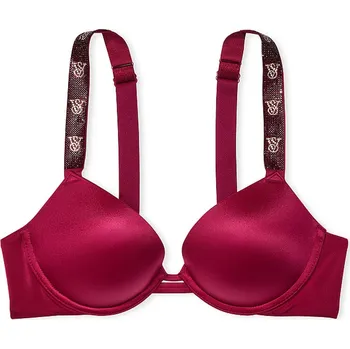 Dámské spodní prádlo Podprsenka Victoria's Secret s push-up zirkony a logem bordó 75D (34D)