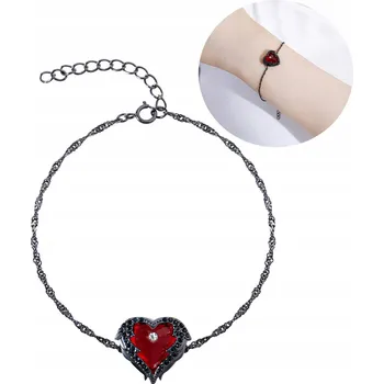 Náramek Stříbrný náramek se srdíčkem Mennica Bydgoska, stříbro ryzost 925, délka 21 cm