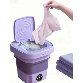 Pračka Mini automatická skládací cestovní pračka 8L fialová