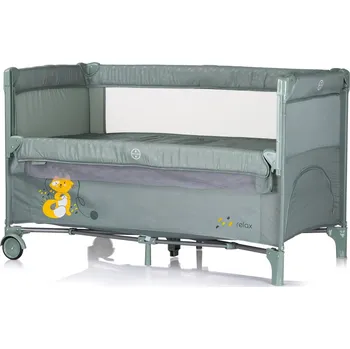 Dětská postýlka CHIPOLINO Postýlka cestovní se sklopnou bočnicí Relax Basil