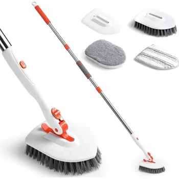 Péče o chrup TELESKOPICKÝ KARTÁČ DO KOUPELNY 3V1 OTOČNÁ HLAVICE VANA NASTAVITELNÁ 133CM