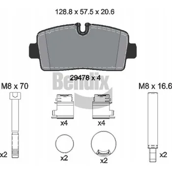 Brzdová destička Bendix BPD2521 Sada brzdových destiček, kotoučové brzdy