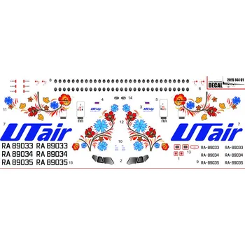 Plastikový model Obtisky Suchoj SuperJet 100 Utair Express - PAS-Decals SSJ100-02