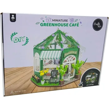 Díl pro stavebnice DIY Miniaturní domeček s LED osvětlením - Zelená kavárna