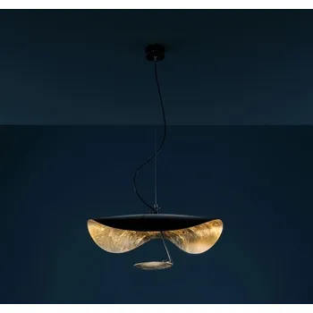 Catellani & Smith Luxusní závěsné LED svítidlo Lederam Manta S1, 2700K, 1x14W Barva: Bílá/zlatá