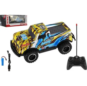autíčko Teddies Auto RC Pick-up terénní 27MHz plast 17cm dobíjecí pack+baterie v krabici 26x11x13cm