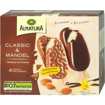Alnatura BIO Vanilkové nanuky Classic & Mandle 4×110 ml