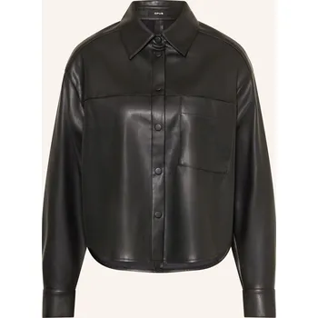Dámská halenka Opus Dámská Košile Fedgy V Koženém Vzhledu, černá, 38