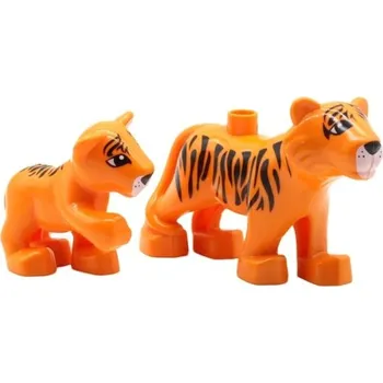 ostatní stavebnice Sada 2 ks plastových stavebnicových tygrů pro děti Figurky zvířat vzdělávací hračka na skládání oranžová