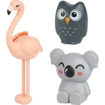 ostatní stavebnice Sada 3 ks plastových stavebnicových zvířat pro děti Plameňák Sova a Koala vzdělávací hračka na skládání