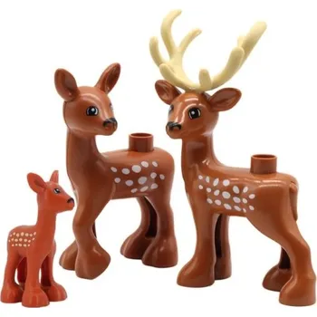 ostatní stavebnice Sada 3 ks plastových stavebnicových zvířat pro děti Jelení rodina vzdělávací hračka na skládání