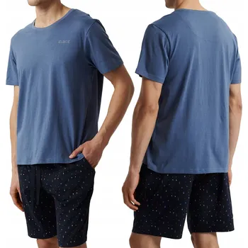 Pánské pyžamo Pánské pyžamo volného střihu 100% BAVLNA krátké letní ATLANTIC NMP-385 - XXL