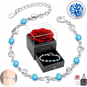 Náramek BRANSOLETKA SREBRNA DAMSKA Serce Zirkon Italský pro ženy jako Dárek