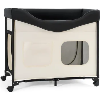 Pelíšek pro psa Vevor Vyvýšený skládací palandový pelíšek 600D oxford, s kolečky, béžový