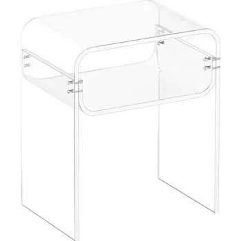 Ložnice Vevor Akrylový noční stolek, 2 police, průhledný, obdélníkový, 30×40×50 cm