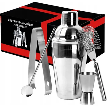 Shaker BARMANSKÁ SADA NA KOKTEJLY SHAKER 500ML JAKO DÁREK 5 DÍLNÁ