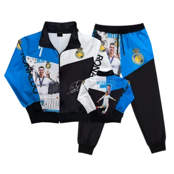 Chlapecká mikina Numberoplus Dětská fotbalová tepláková souprava Real Madrid Emirates Fly Better 25/26 - Ronaldo CR7 (Modrá) Velikost: 14 let ( vel.158)